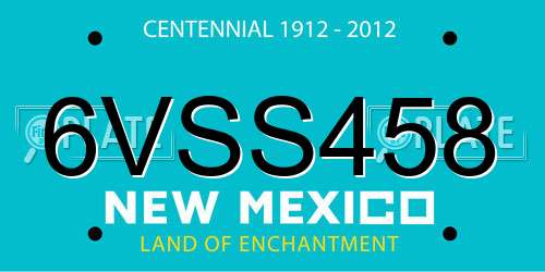 6VSS458 New Mexico License Plate