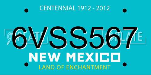 6VSS567 New Mexico License Plate