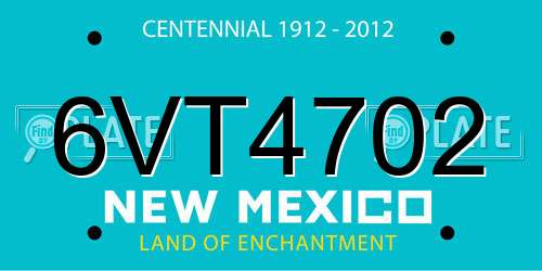 6VT4702 New Mexico License Plate