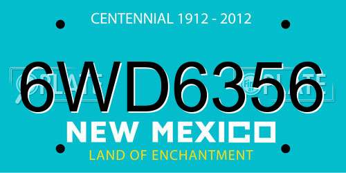 6WD6356 New Mexico License Plate
