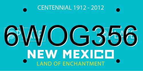 6WOG356 New Mexico License Plate