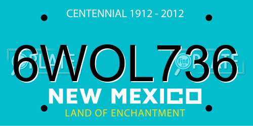 6WOL736 New Mexico License Plate