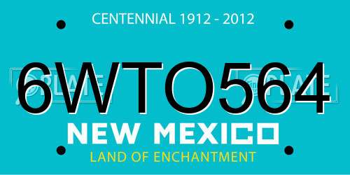 6WTO564 New Mexico License Plate