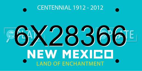 6X28366 New Mexico License Plate