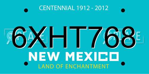 6XHT768 New Mexico License Plate