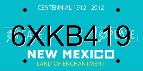 6XKB419 New Mexico License Plate