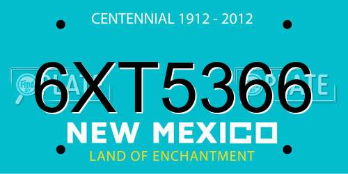 6XT5366 New Mexico License Plate