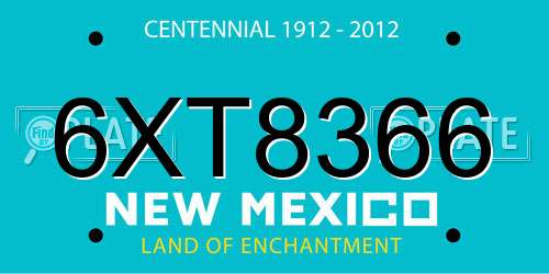 6XT8366 New Mexico License Plate