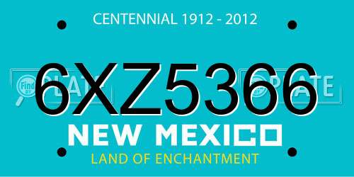 6XZ5366 New Mexico License Plate