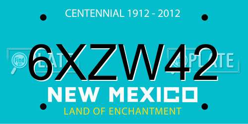 6XZW42 New Mexico License Plate