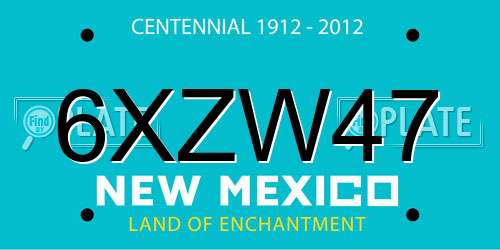 6XZW47 New Mexico License Plate