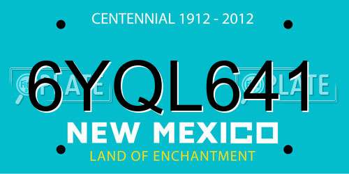 6YQL641 New Mexico License Plate