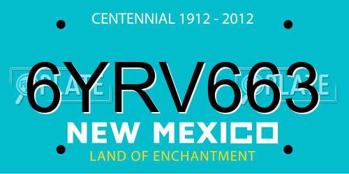6YRV663 New Mexico License Plate