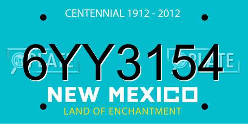 6YY3154 New Mexico License Plate