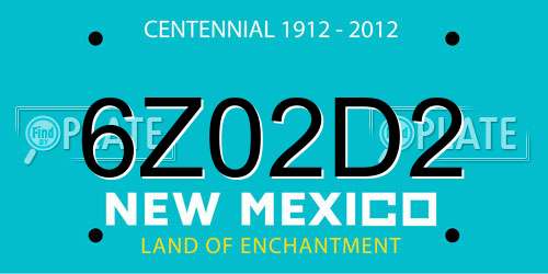 6Z02D2 New Mexico License Plate