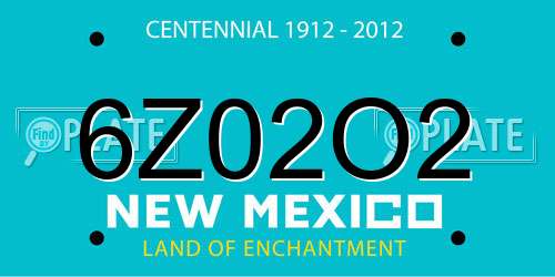 6Z02O2 New Mexico License Plate