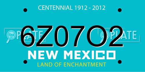 6Z07O2 New Mexico License Plate