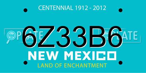 6Z33B6 New Mexico License Plate