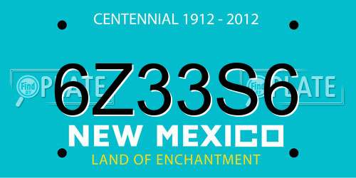 6Z33S6 New Mexico License Plate