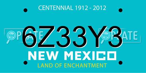 6Z33Y3 New Mexico License Plate