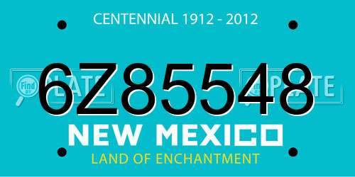 6Z85548 New Mexico License Plate
