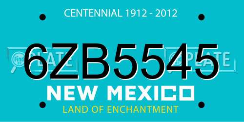 6ZB5545 New Mexico License Plate