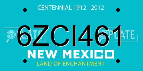 6ZCI461 New Mexico License Plate