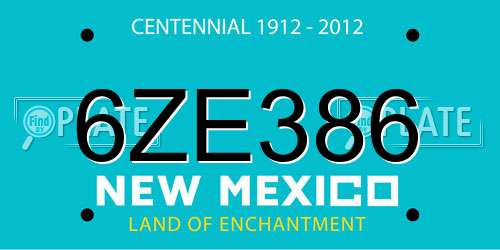 6ZE386 New Mexico License Plate