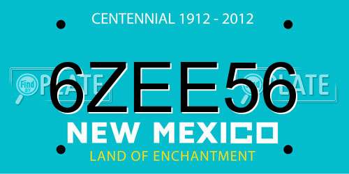 6ZEE56 New Mexico License Plate