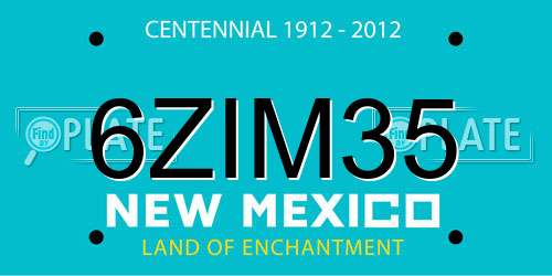 6ZIM35 New Mexico License Plate