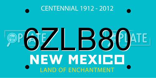 6ZLB80 New Mexico License Plate