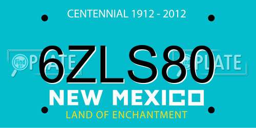 6ZLS80 New Mexico License Plate