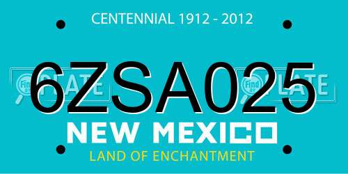 6ZSA025 New Mexico License Plate