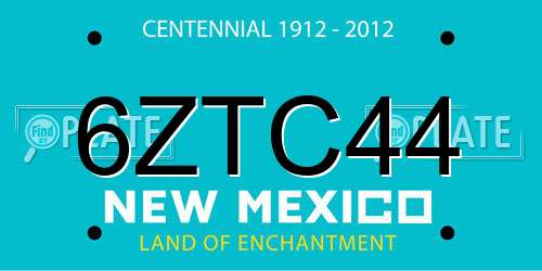 6ZTC44 New Mexico License Plate