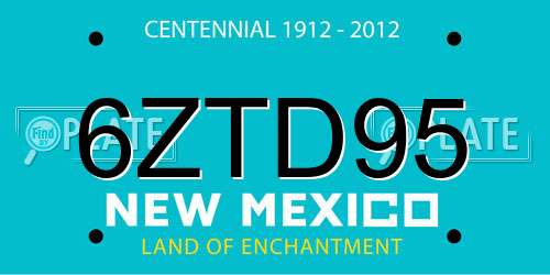 6ZTD95 New Mexico License Plate