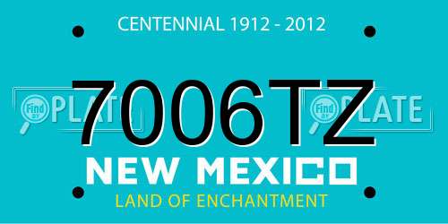 7006TZ New Mexico License Plate