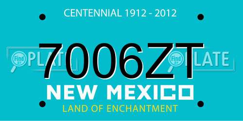 7006ZT New Mexico License Plate