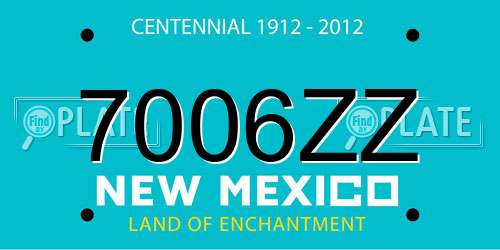 7006ZZ New Mexico License Plate