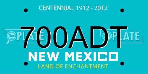 700ADT New Mexico License Plate