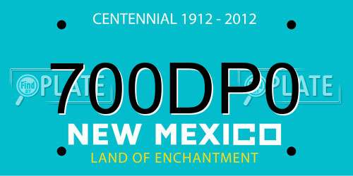 700DP0 New Mexico License Plate