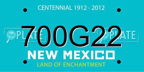 700G22 New Mexico License Plate