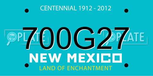 700G27 New Mexico License Plate