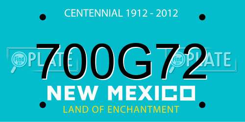 700G72 New Mexico License Plate