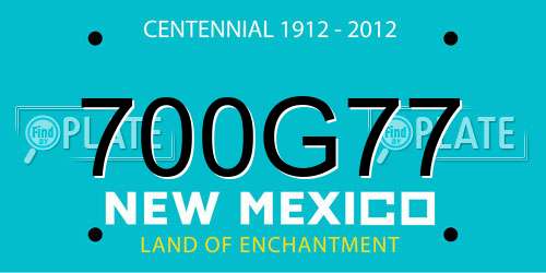 700G77 New Mexico License Plate