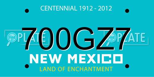 700GZ7 New Mexico License Plate