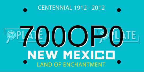 700OP0 New Mexico License Plate