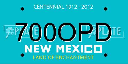 700OPD New Mexico License Plate