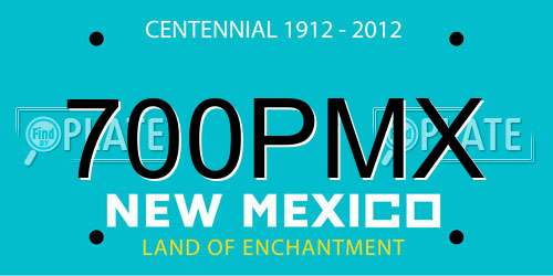 700PMX New Mexico License Plate