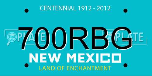 700RBG New Mexico License Plate