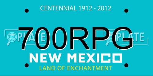 700RPG New Mexico License Plate